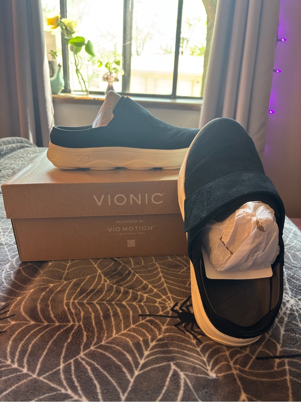 Women’s Vionic Orthotic Black Suede Mule Sneakers